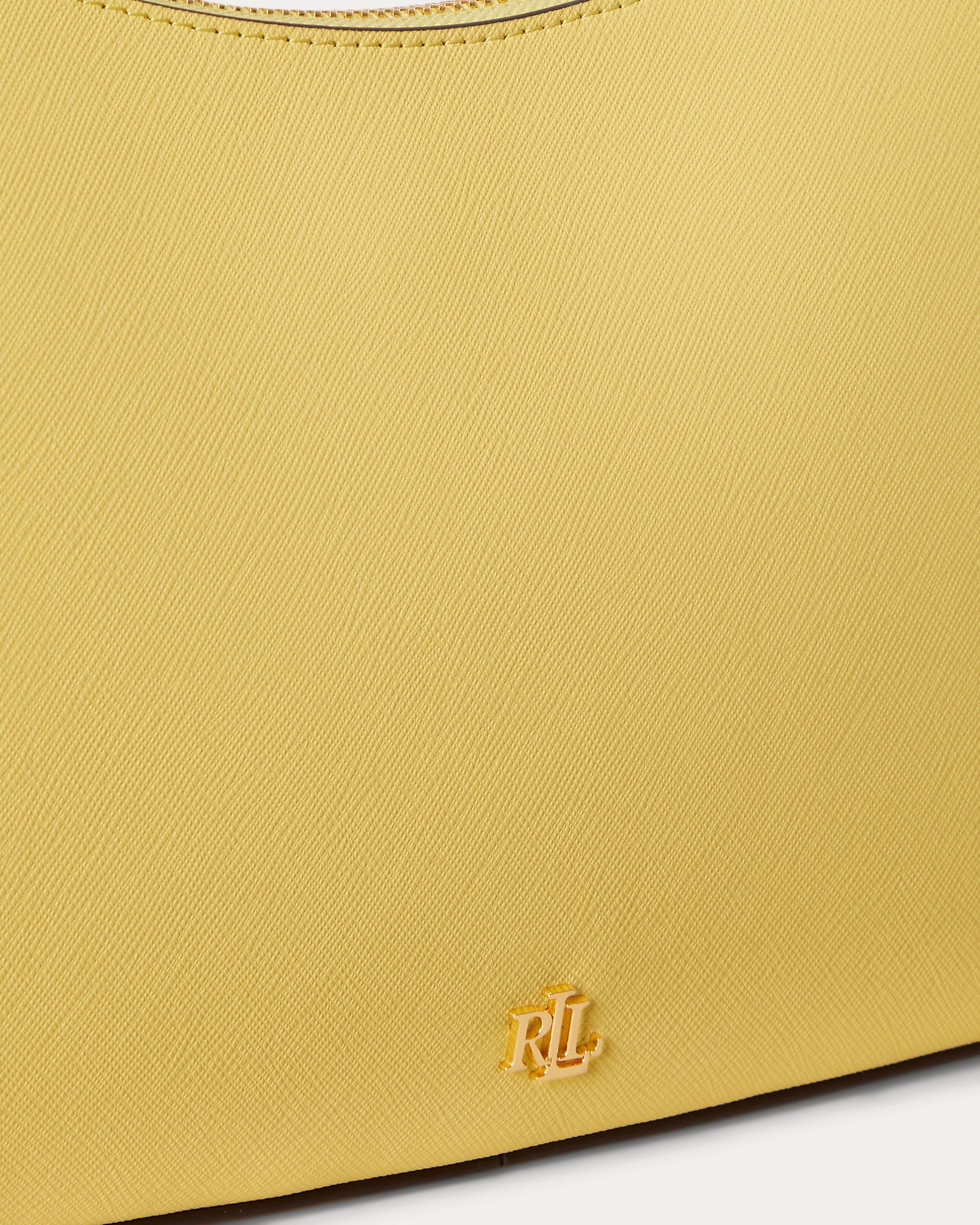 Ralph Lauren Crosshatch Leather Medium Danni Bag  -  Lemon Sorbet
