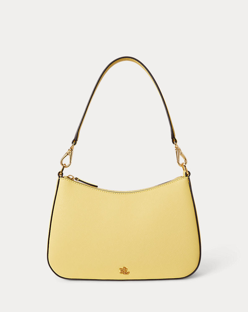 Ralph Lauren Crosshatch Leather Medium Danni Bag  -  Lemon Sorbet