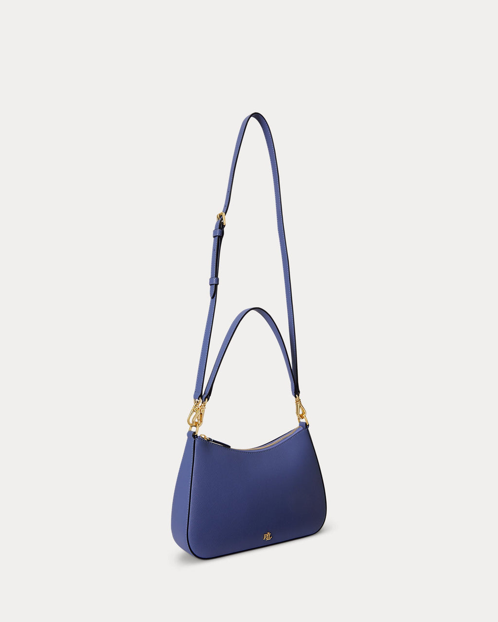 Ralph Lauren Crosshatch Leather Medium Danni Bag  -  Carson Blue