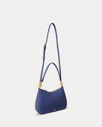Ralph Lauren Crosshatch Leather Medium Danni Bag  -  Carson Blue