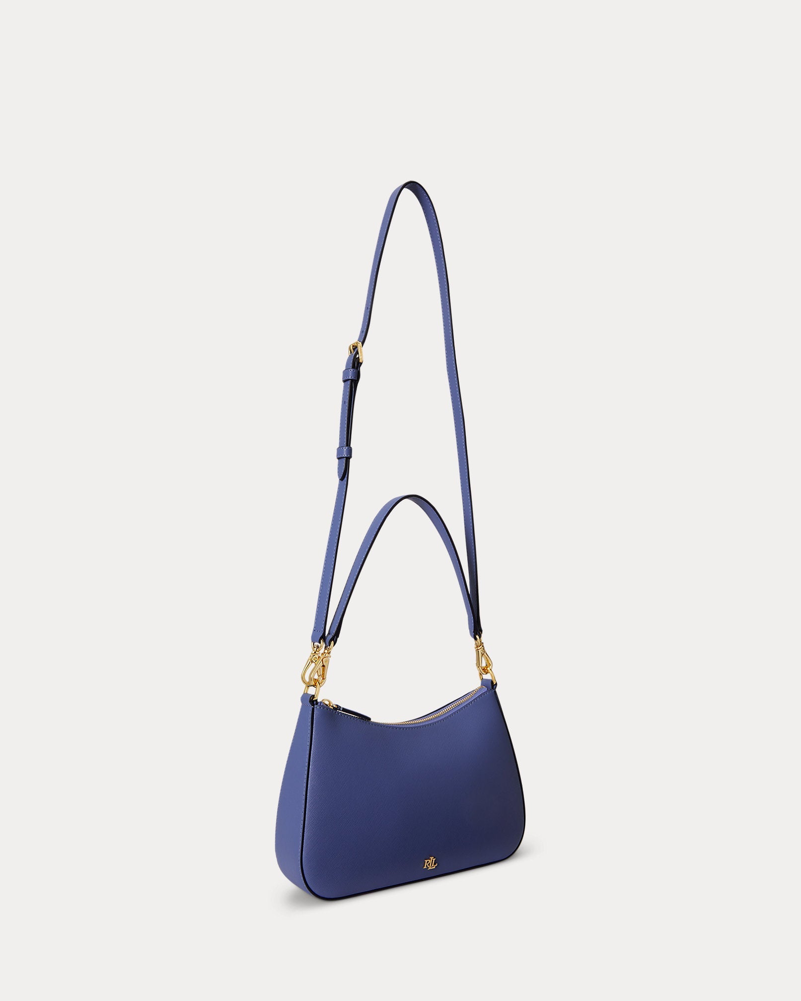 Ralph Lauren Crosshatch Leather Medium Danni Bag  -  Carson Blue