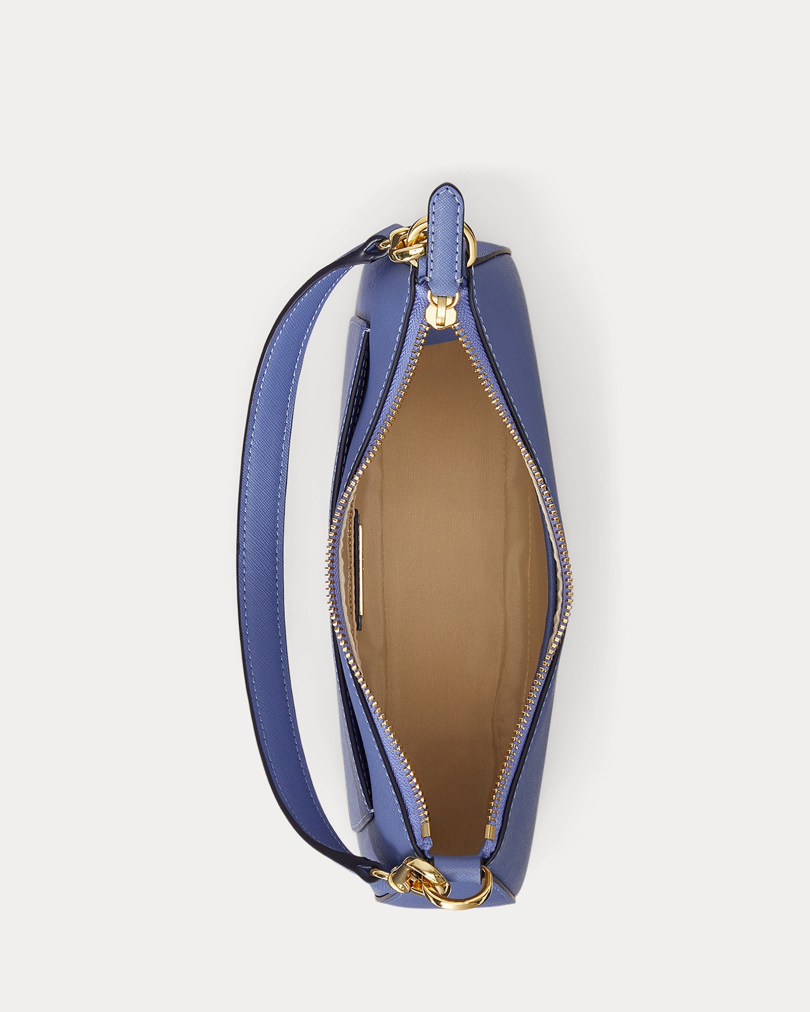 Ralph Lauren Crosshatch Leather Medium Danni Bag  -  Carson Blue
