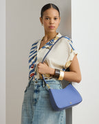 Ralph Lauren Crosshatch Leather Medium Danni Bag  -  Carson Blue