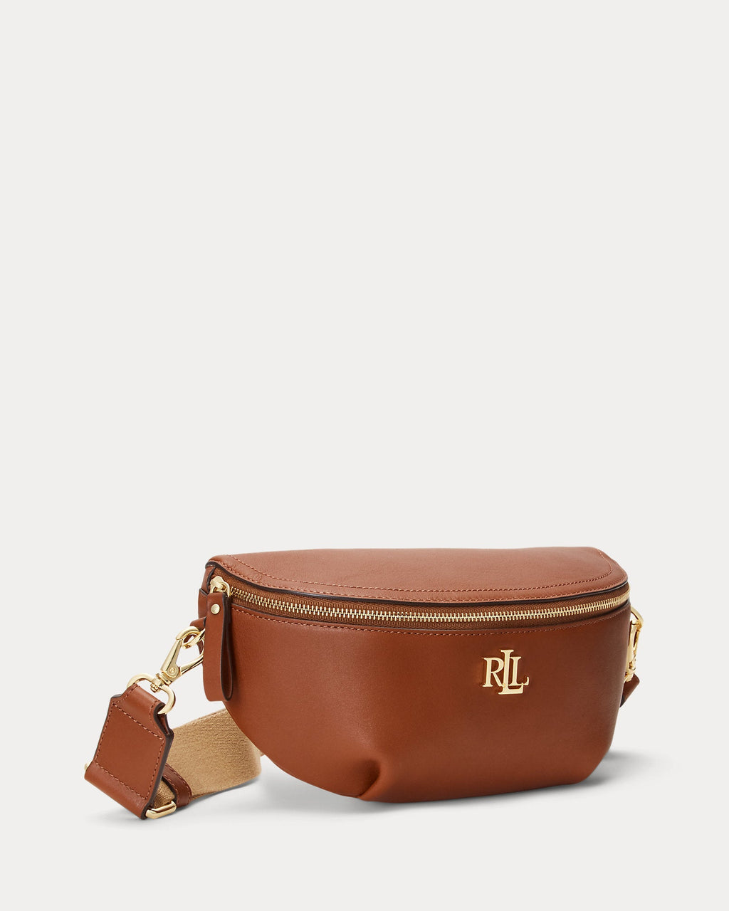 Ralph Lauren Leather Marcy Belt Bag  -  Lauren Tan