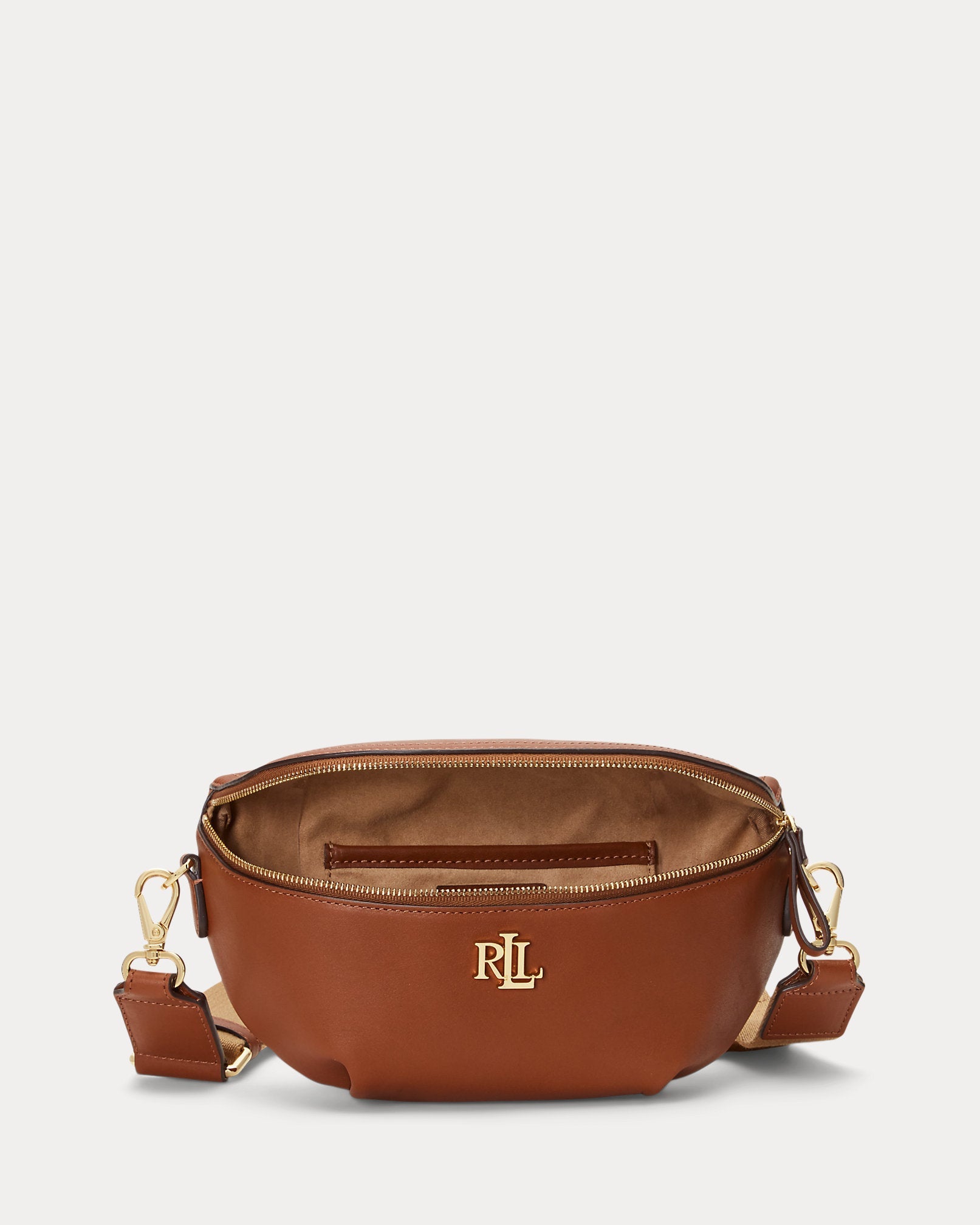 Ralph Lauren Leather Marcy Belt Bag  -  Lauren Tan
