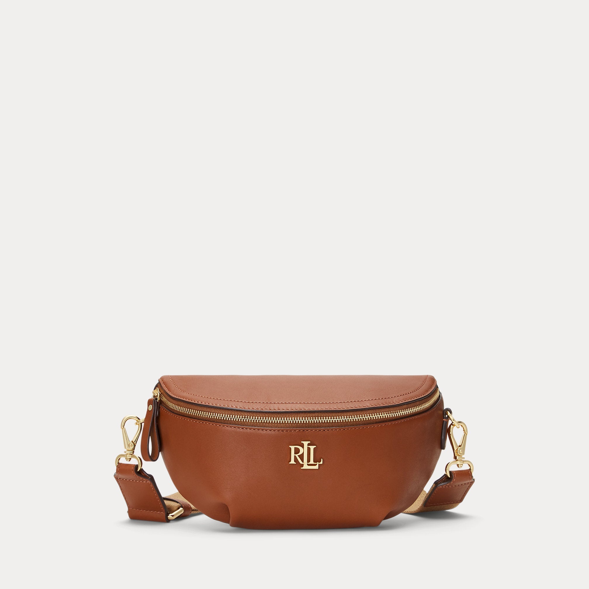 Ralph Lauren Leather Marcy Belt Bag  -  Lauren Tan