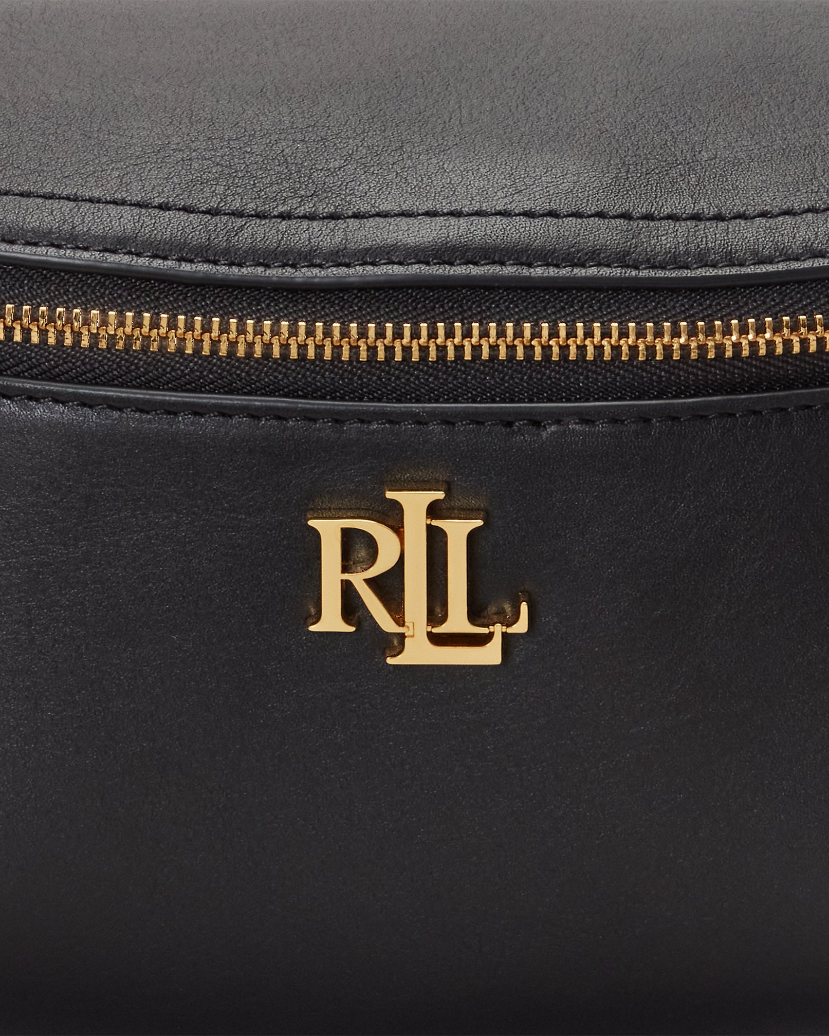 Ralph Lauren Leather Marcy Belt Bag  -  Black
