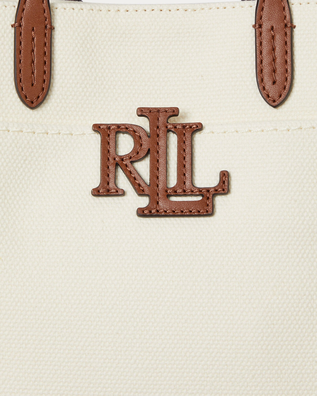 Ralph Lauren Canvas Small Cameryn Tote Bag  -  Natural/Lauren Tan
