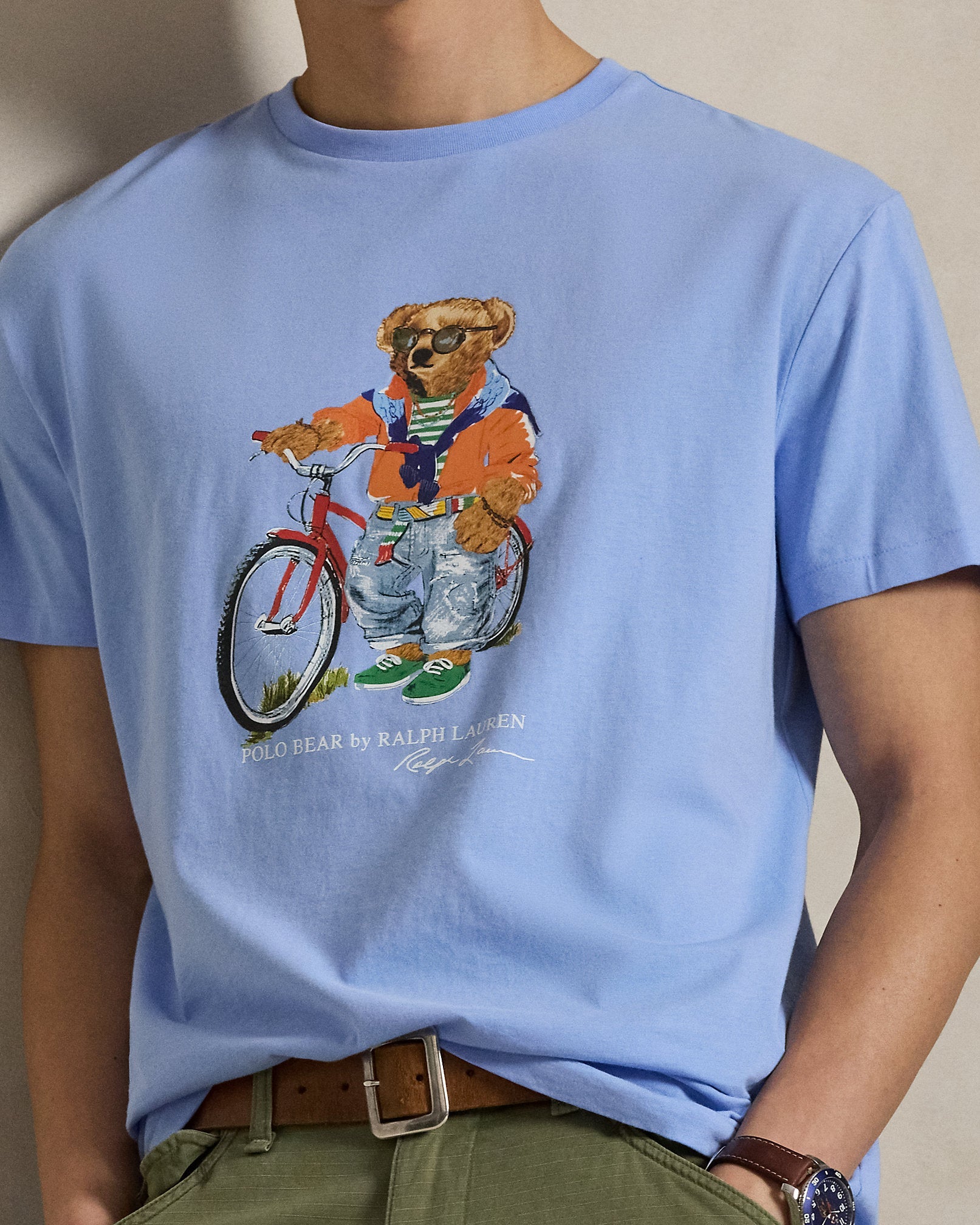 Ralph Lauren Men Classic Fit Polo Bear Jersey T-Shirt  -  Austin Blue Summer Bear