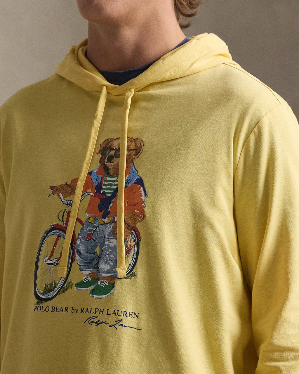 Ralph Lauren Men Polo Bear Hooded T-Shirt  -  Corn Yellow Summer Bear