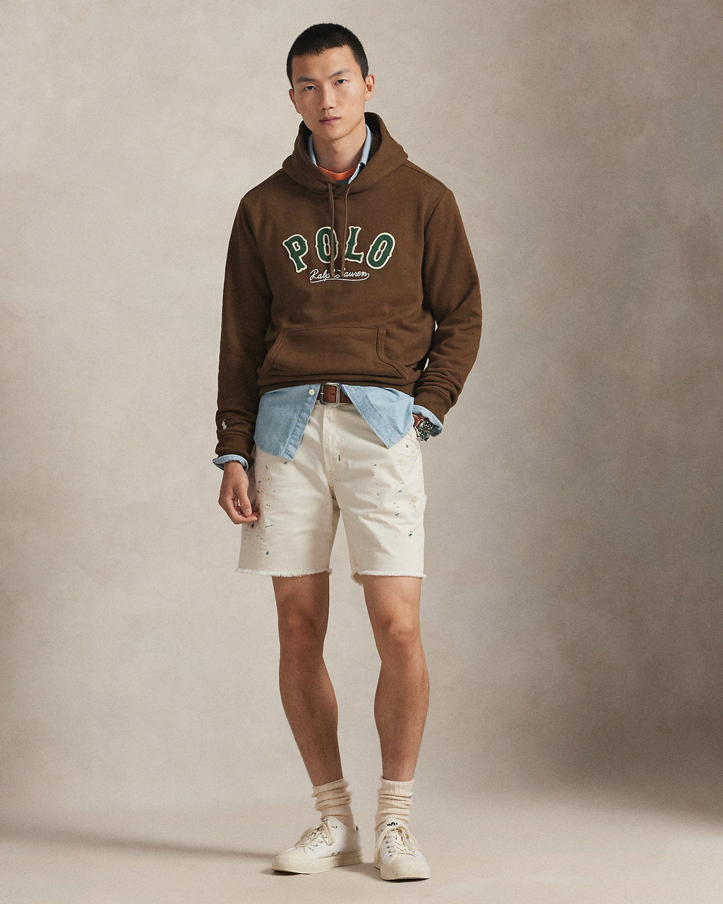 Ralph Lauren Men's The RL Fleece Western-Logo Hoodie  -  York Brown