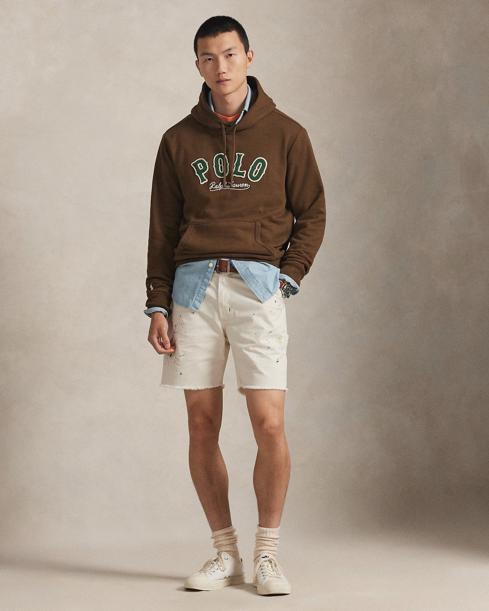 Ralph Lauren Men's The RL Fleece Western-Logo Hoodie  -  York Brown