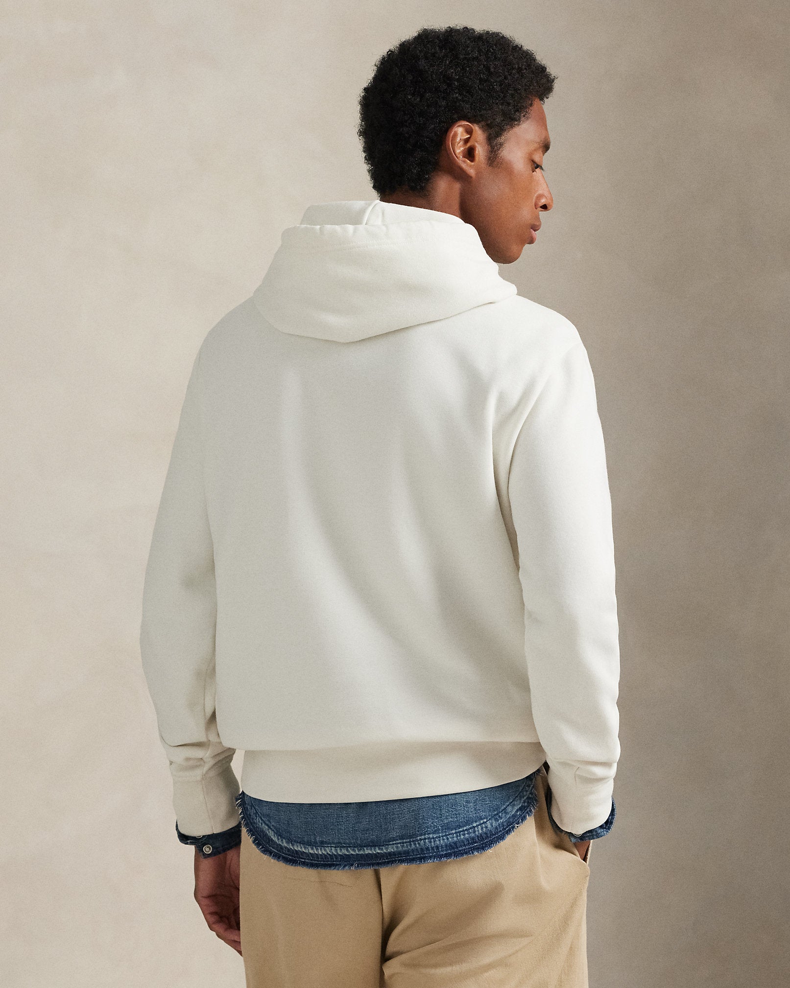 Ralph Lauren Men's The RL Fleece Western-Logo Hoodie  -  Deckwash White