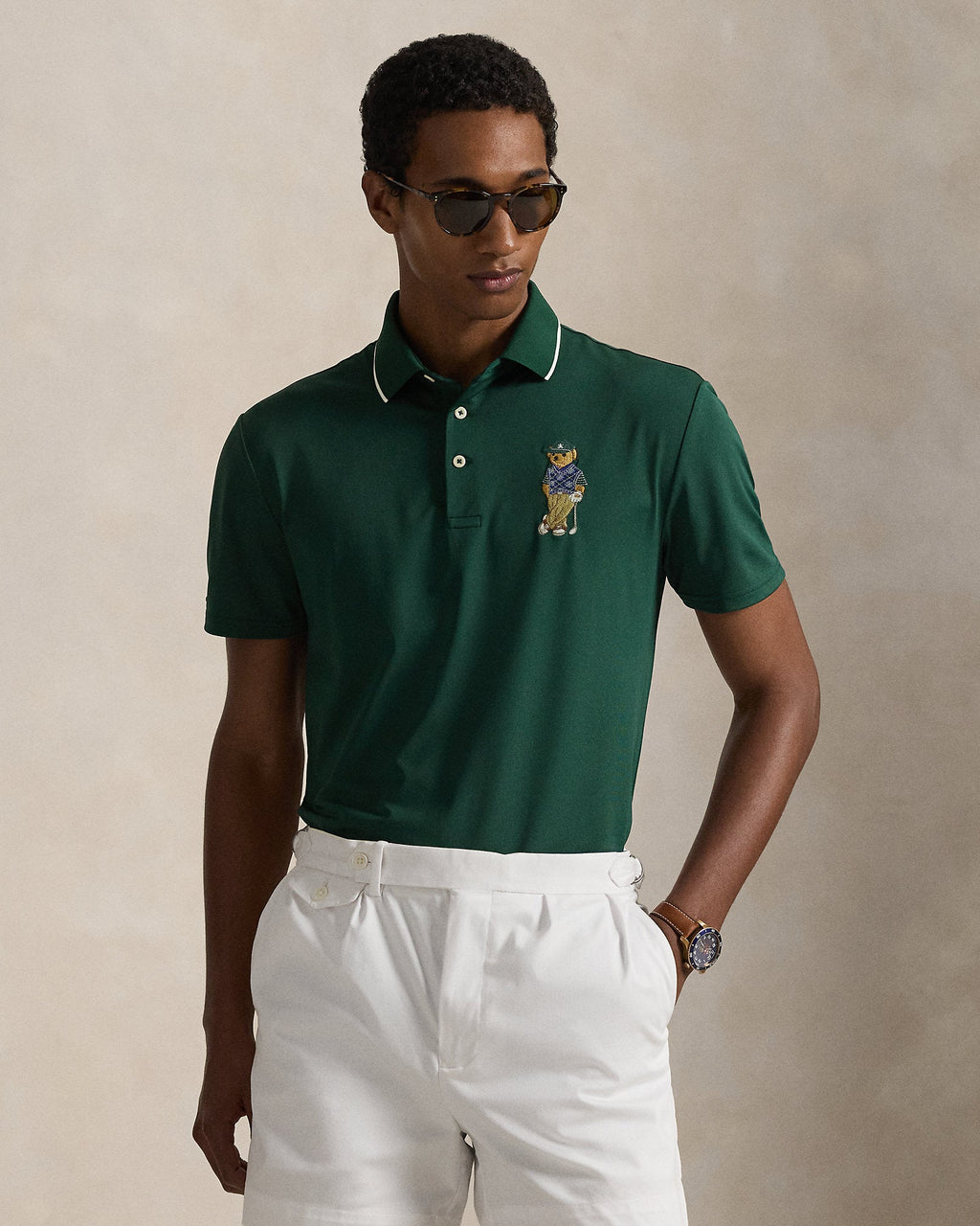 Ralph Lauren Men Tailored Fit Polo Bear Polo Shirt  -  Moss Agate