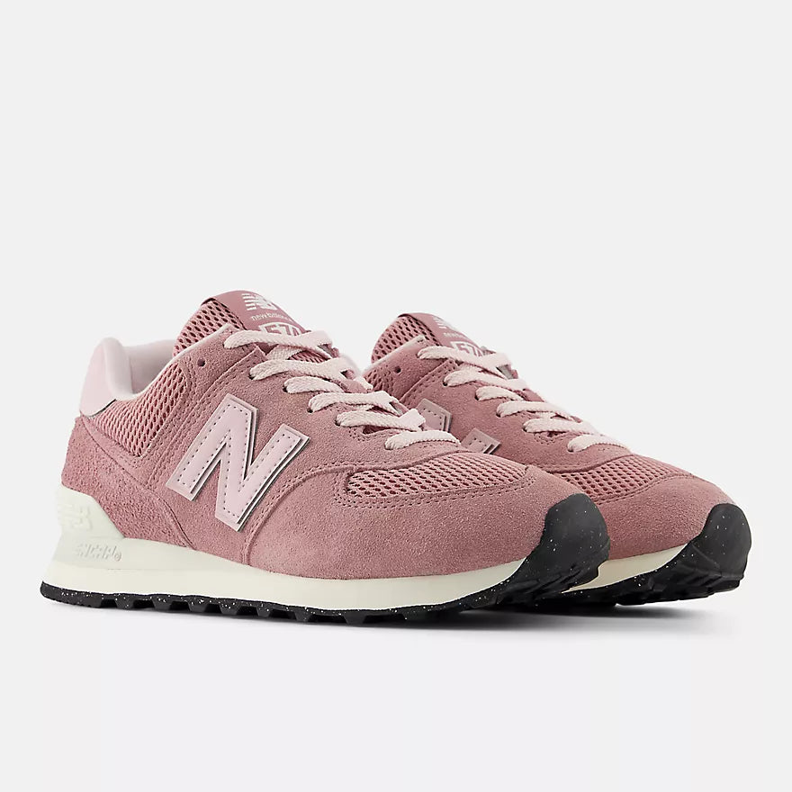 New Balance Women's 574  -  ALPHA PINK with NB WHITE  -  W57424E